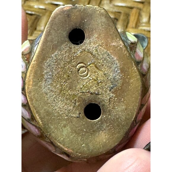 Vintage Cloisonné Enamel Owl Figurine Handcrafted Decorative Collectible - Picture 8 of 9